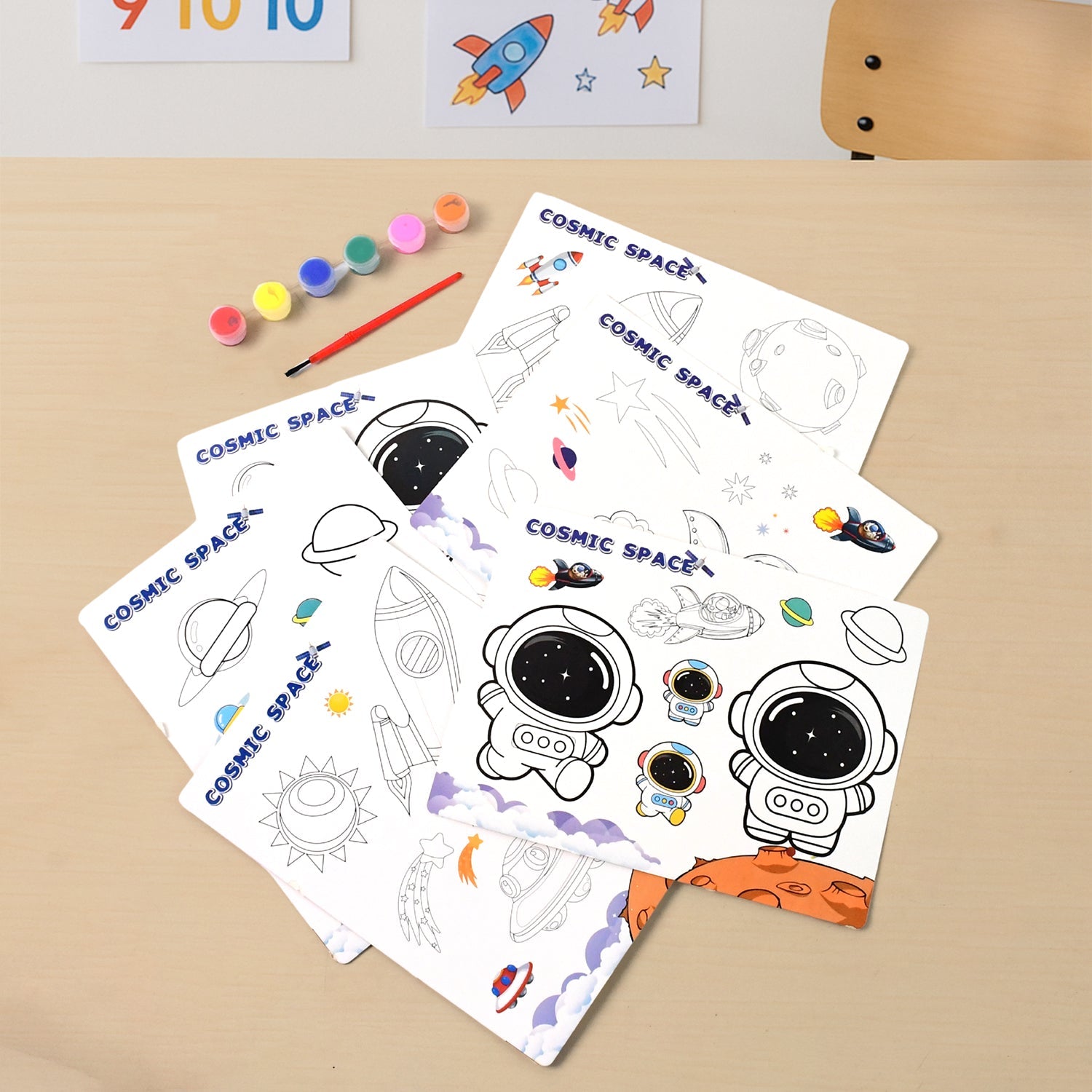 Cosmic Space Theme Kids Painting and Coloring Kit Cosmic Space Theme Kids Painting and Coloring Kit